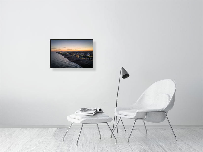 Evening colours of Brighton's seafront, Brighton, East Sussex, UK. Print or framed photography art, wall decor.