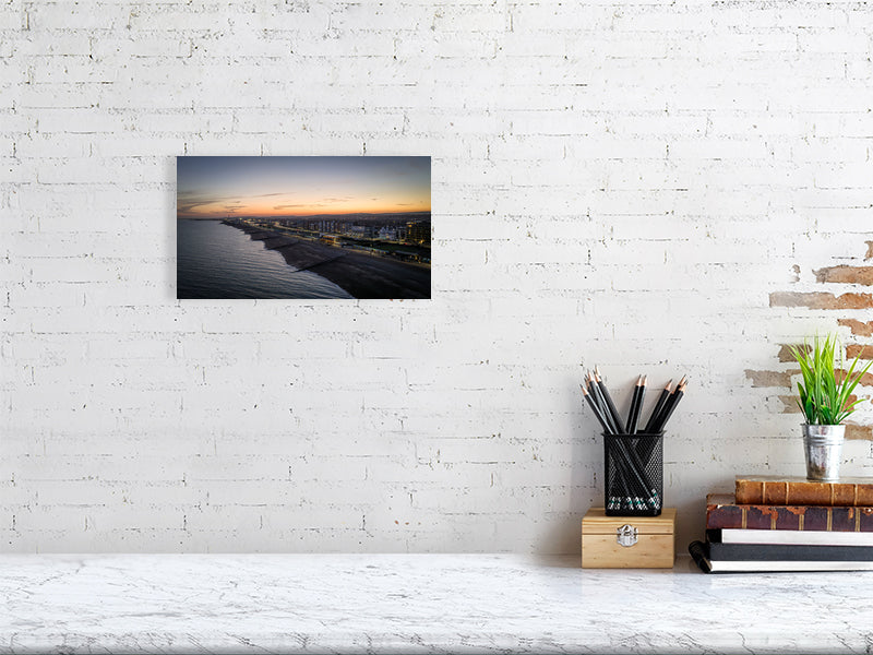 Evening colours of Brighton's seafront, Brighton, East Sussex, UK. Print or framed photography art, wall decor.