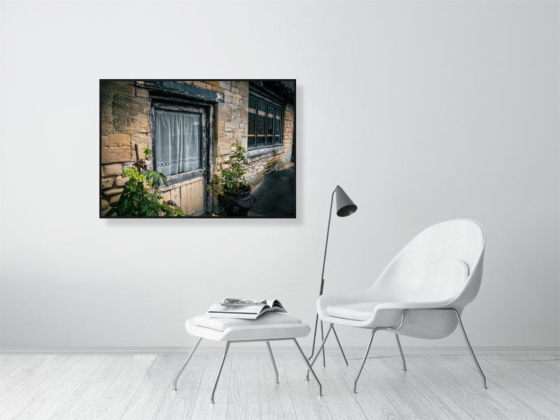 Walk through historic town of Northleach, Cheltenham, Cotswold, UK. Print of framed photography art, wall decor.