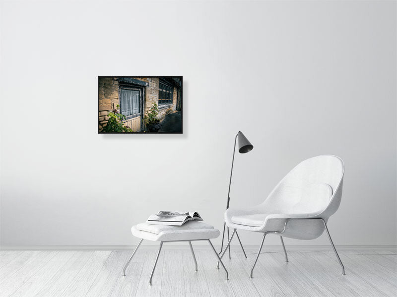 Walk through historic town of Northleach, Cheltenham, Cotswold, UK. Print of framed photography art, wall decor.