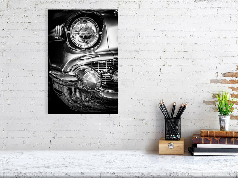 Very classic and in some way legendary Chevrolet Bel Air in black and white.