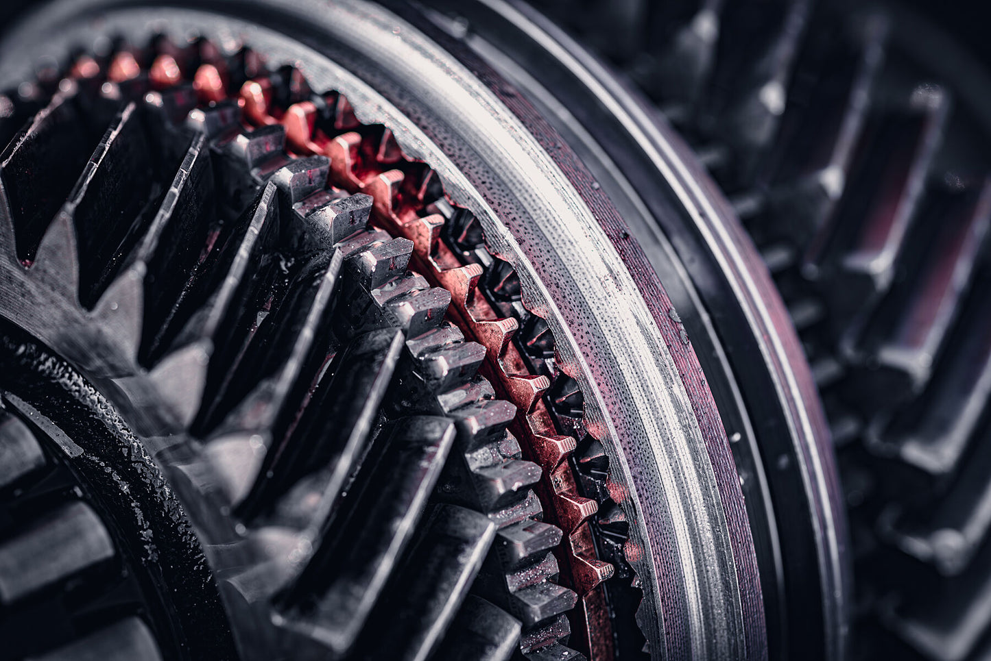 Gears and cogs in manual gearbox, transmission. Print or framed photography art.