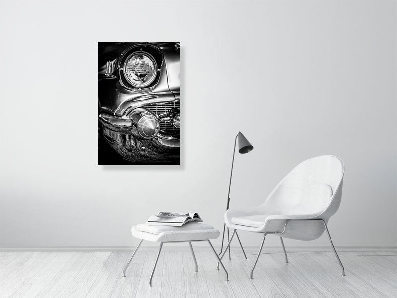 Very classic and in some way legendary Chevrolet Bel Air in black and white.