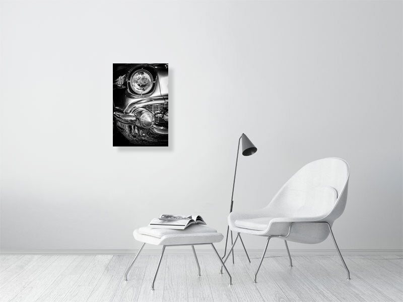Very classic and in some way legendary Chevrolet Bel Air in black and white.