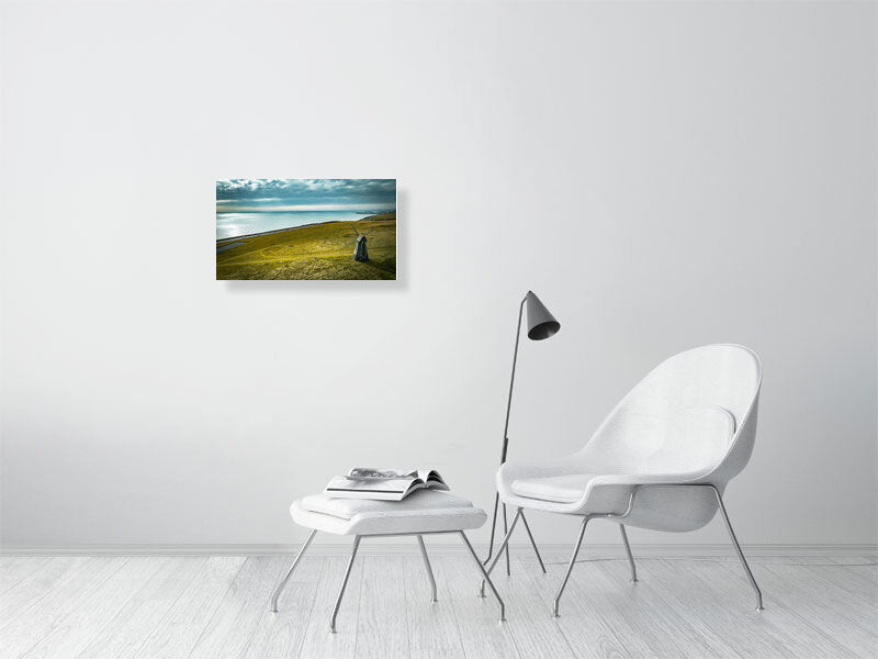 Lonely windmill on shores of England. Rottingdean, Brighton. Print or framed photography art.