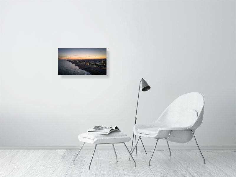 Evening colours of Brighton's seafront, Brighton, East Sussex, UK. Print or framed photography art, wall decor.