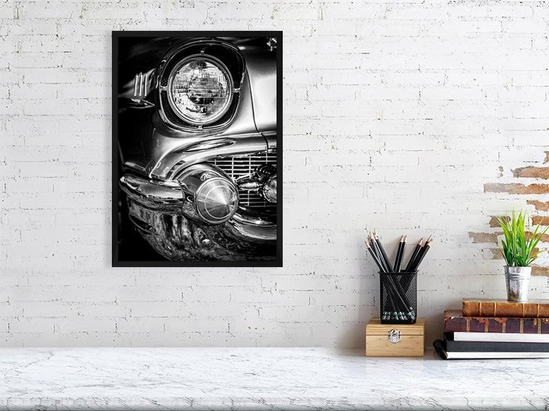 Very classic and in some way legendary Chevrolet Bel Air in black and white.