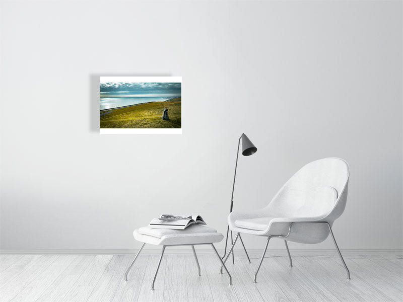 Lonely windmill on shores of England. Rottingdean, Brighton. Print or framed photography art.