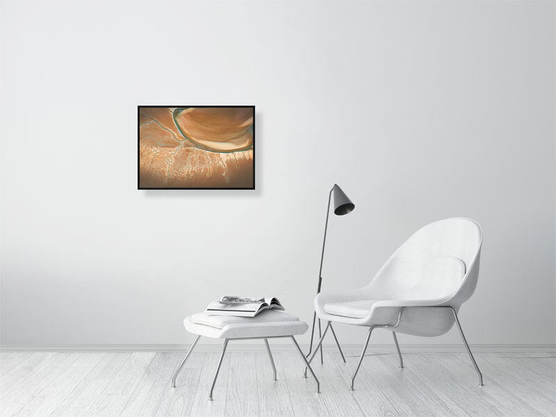Vaines like surface left water leaves beach in Wales. Print or framed photography art.