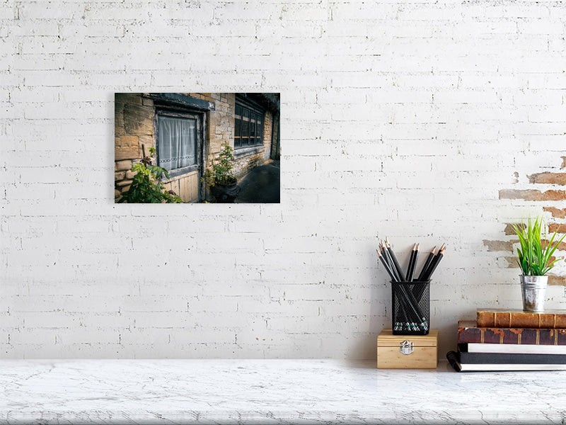 Walk through historic town of Northleach, Cheltenham, Cotswold, UK. Print of framed photography art, wall decor.