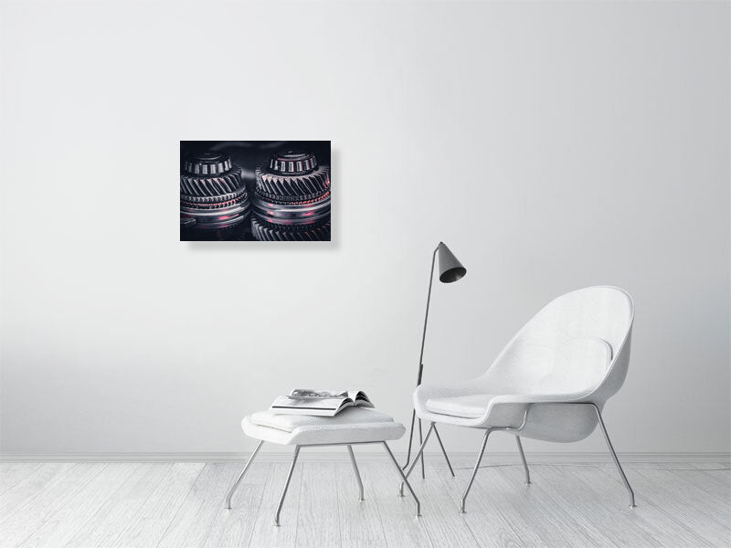 Pair of shaft from manual gearbox, transmission. Print or framed photography art.