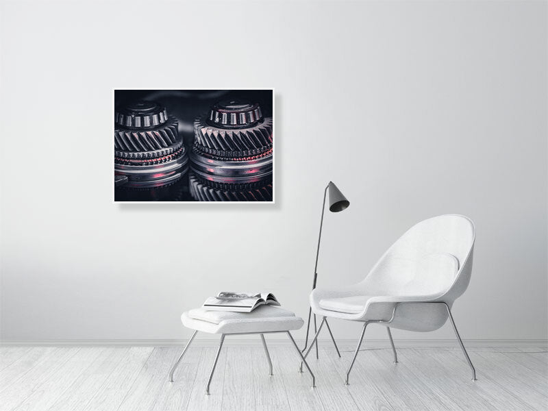 Pair of shaft from manual gearbox, transmission. Print or framed photography art.