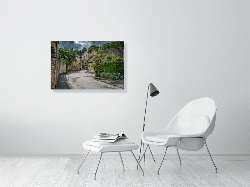 Walk through historic town of Northleach, Cheltenham, Cotswold, UK. Print of framed photography art, wall decor.