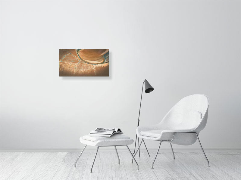 Vaines like surface left water leaves beach in Wales. Print or framed photography art.