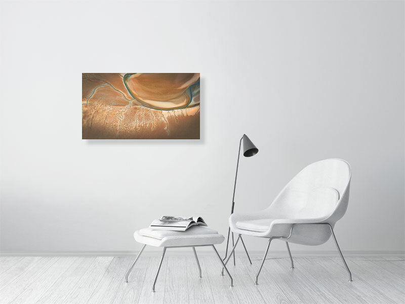 Vaines like surface left water leaves beach in Wales. Print or framed photography art.