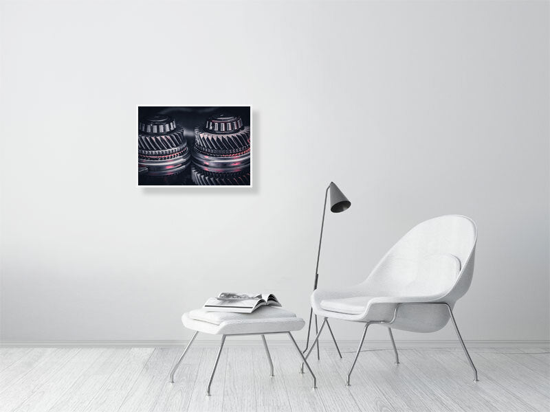 Pair of shaft from manual gearbox, transmission. Print or framed photography art.